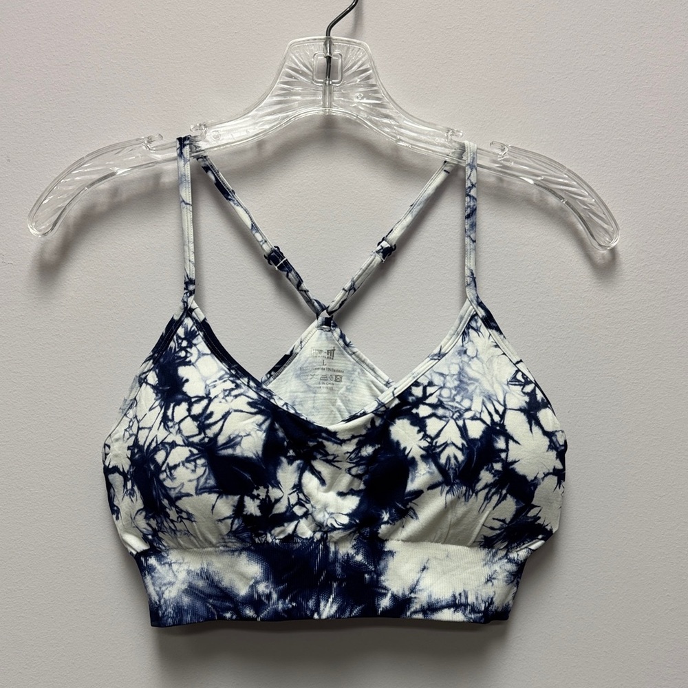 Navy Tie-Dye Sports Bra